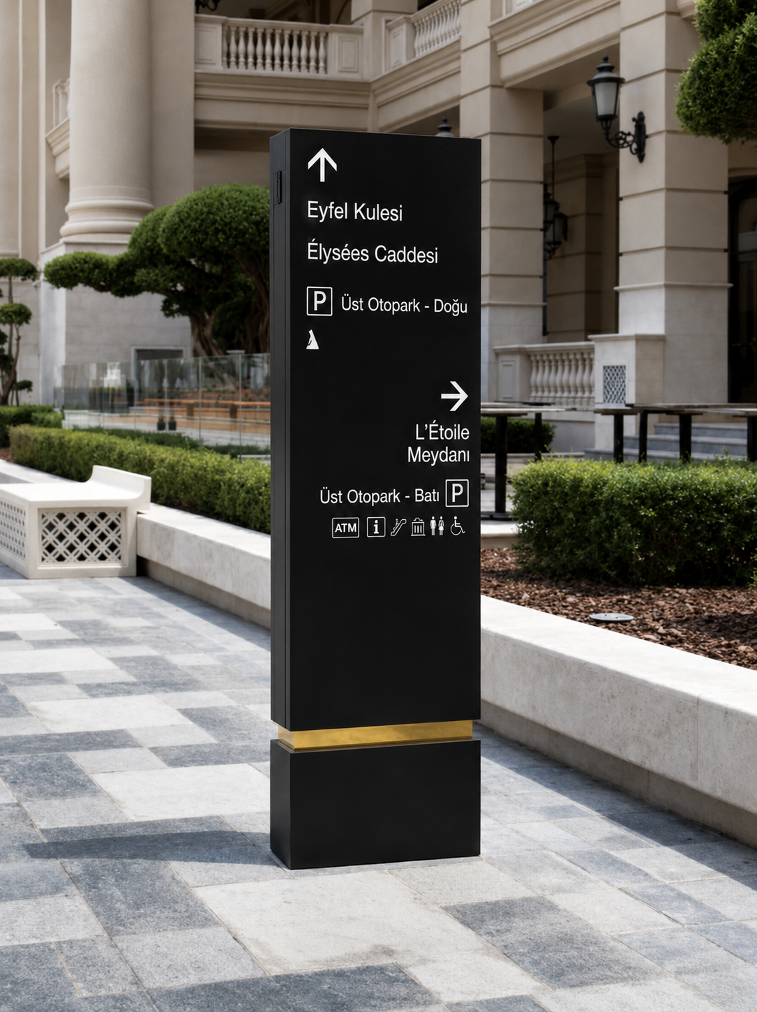 AVM giriş ve çevre yönlendirme monolith tabela